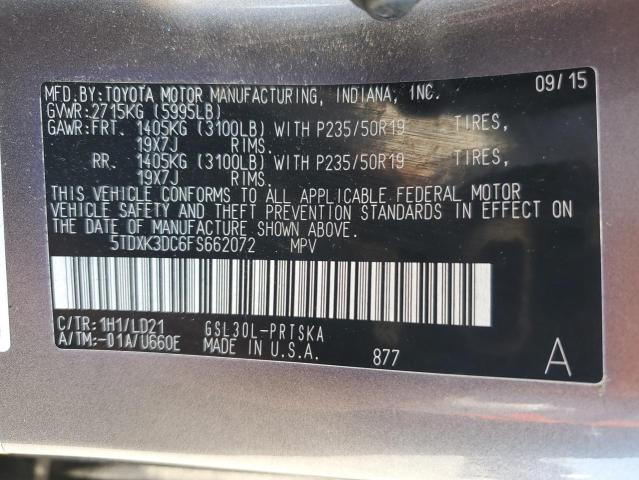 2015 TOYOTA SIENNA SPO - 5TDXK3DC6FS662072