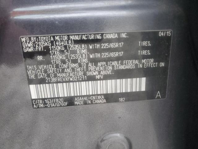 2015 TOYOTA RAV4 LE - 2T3BFREVXFW321211