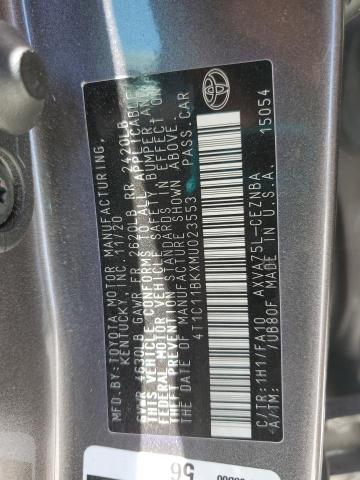 2021 TOYOTA CAMRY LE 4T1C11BKXMU023553