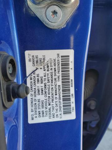 2017 HONDA CIVIC LX 2HGFC2F59HH574038