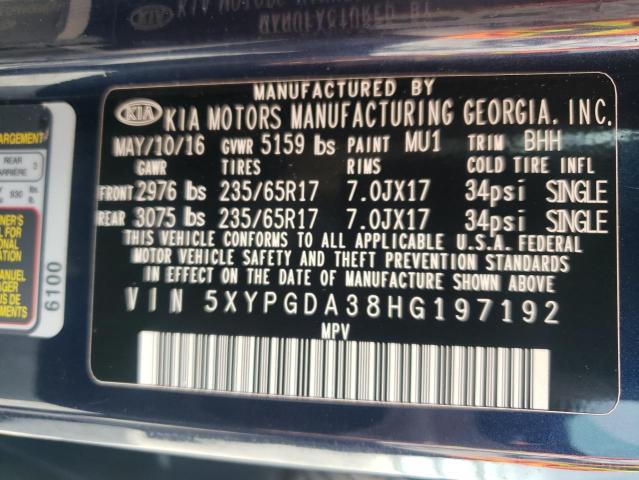 2017 KIA SORENTO LX 5XYPGDA38HG197192