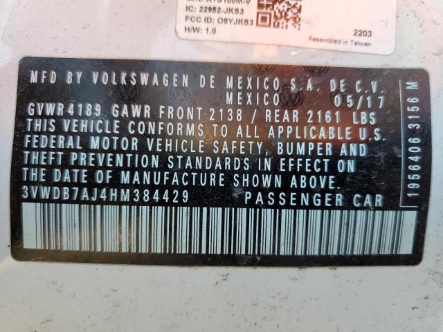 2017 VOLKSWAGEN JETTA SE 3VWDB7AJ4HM384429