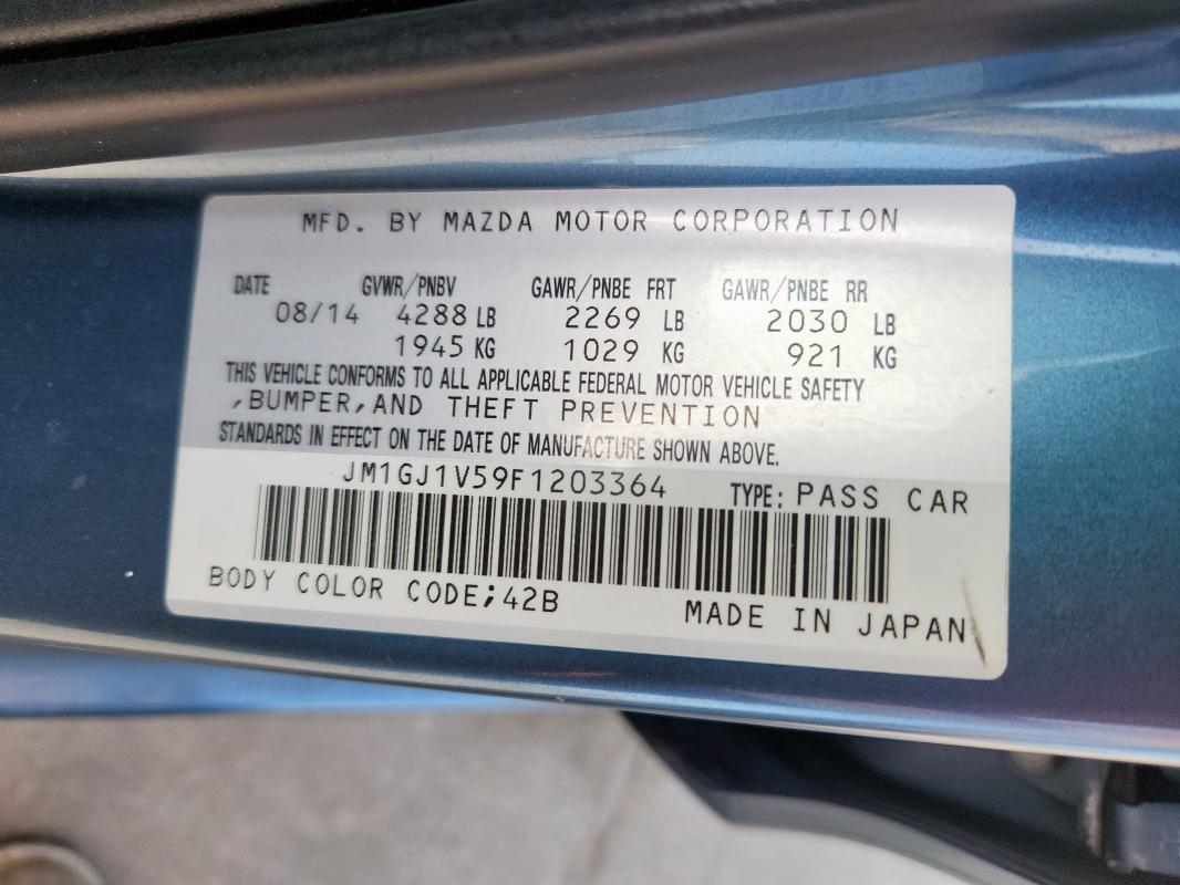 2015 MAZDA 6 TOURING - JM1GJ1V59F1203364