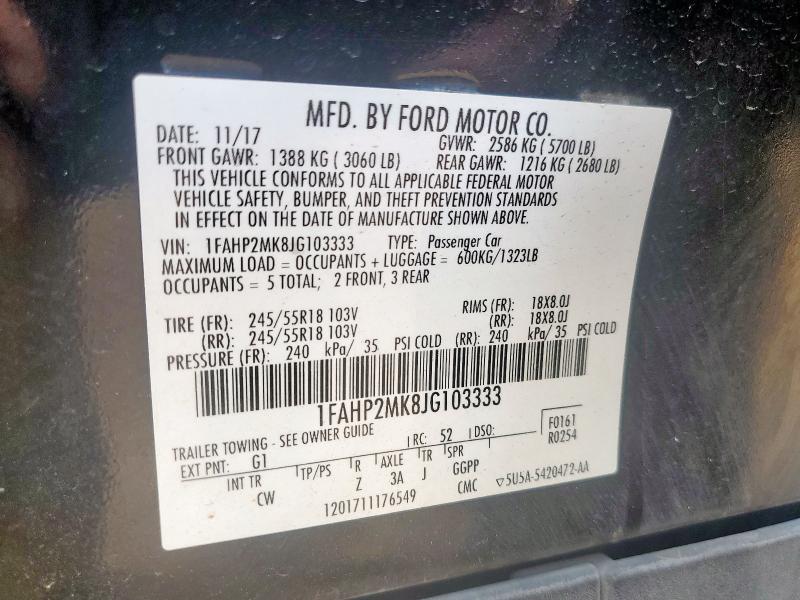 2018 FORD TAURUS POL 1FAHP2MK8JG103333