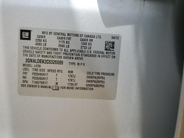 2012 CHEVROLET EQUINOX LT - 2GNALDEK2C6326009