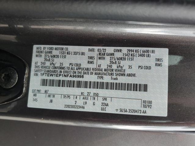2022 FORD F150 SUPER - 1FTEW1EP1NFA96998