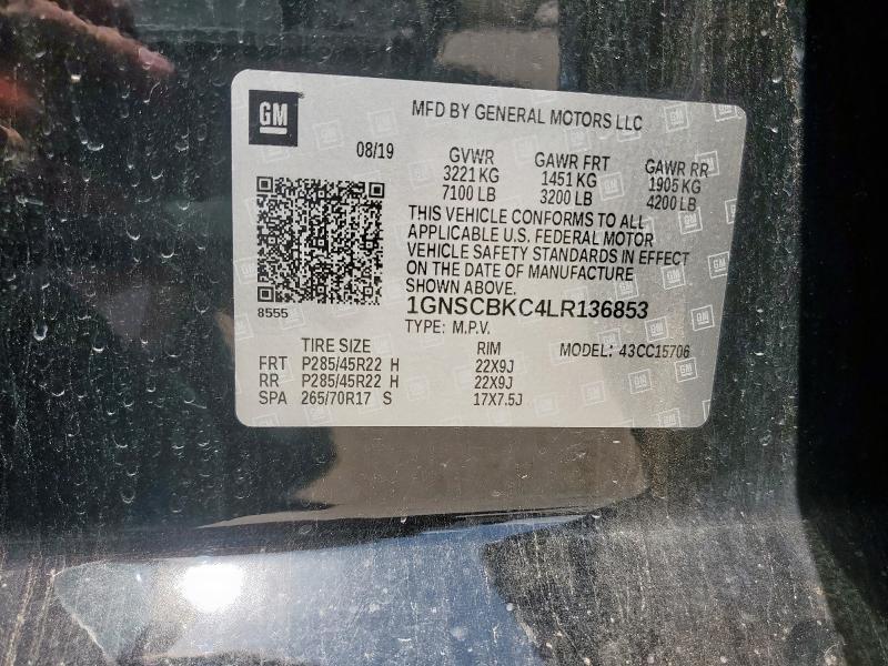 2020 CHEVROLET TAHOE C150 - 1GNSCBKC4LR136853