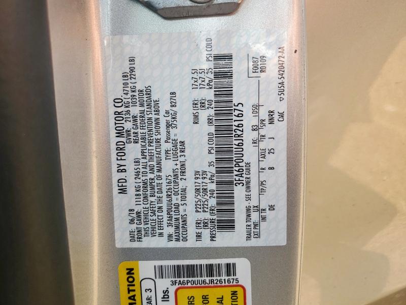 2018 FORD FUSION S H 3FA6P0UU6JR261675