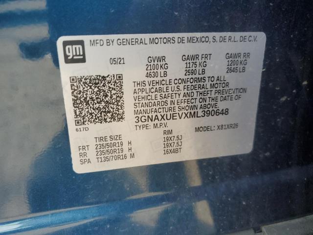 2021 CHEVROLET EQUINOX LT - 3GNAXUEVXML390648