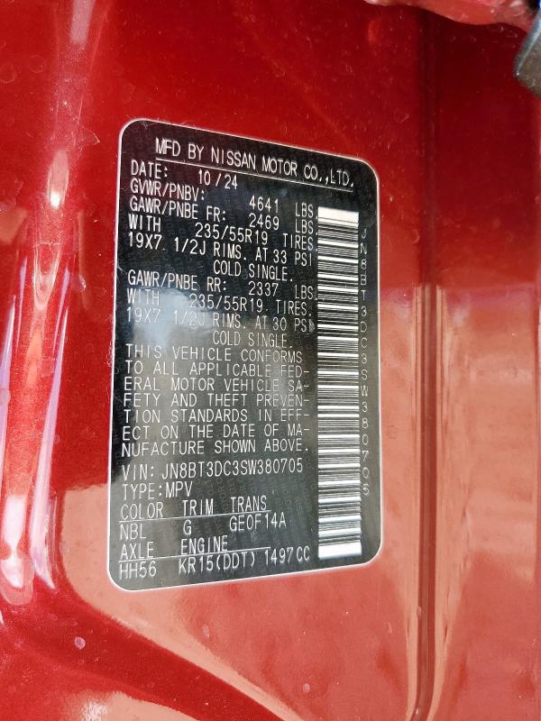 2025 NISSAN ROGUE PLAT JN8BT3DC3SW380705