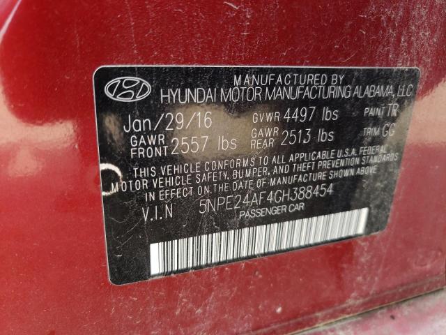 2016 HYUNDAI SONATA 5NPE24AF4GH388454