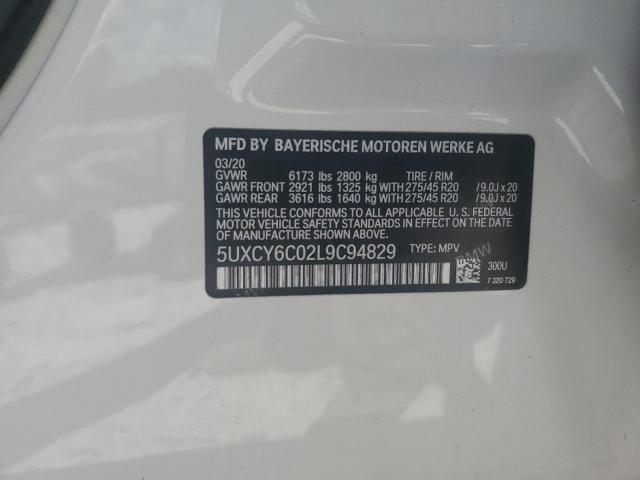 2020 BMW X6 XDRIVE4 5UXCY6C02L9C94829