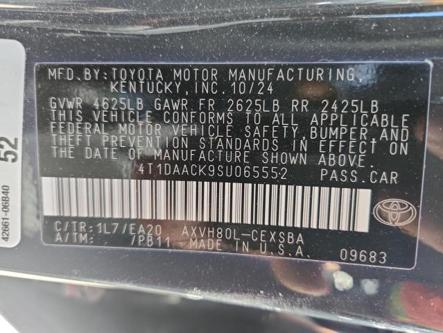 2025 TOYOTA CAMRY XSE 4T1DAACK9SU065552