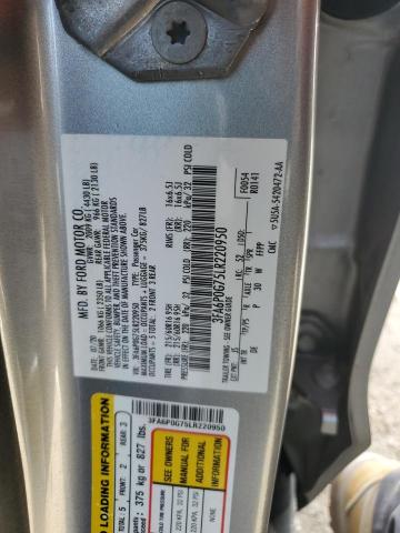 2020 FORD FUSION S 3FA6P0G75LR220950