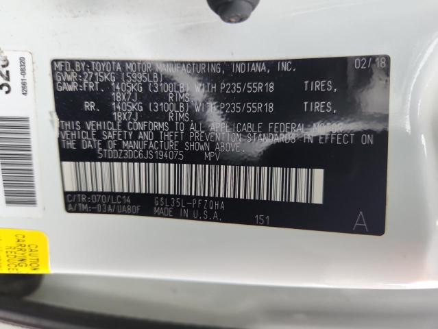 2018 TOYOTA SIENNA XLE - 5TDDZ3DC6JS194075