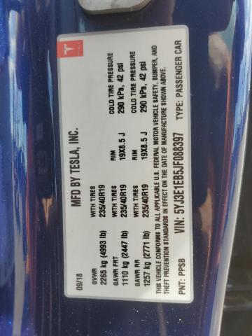 2018 TESLA MODEL 3 5YJ3E1EB5JF088397