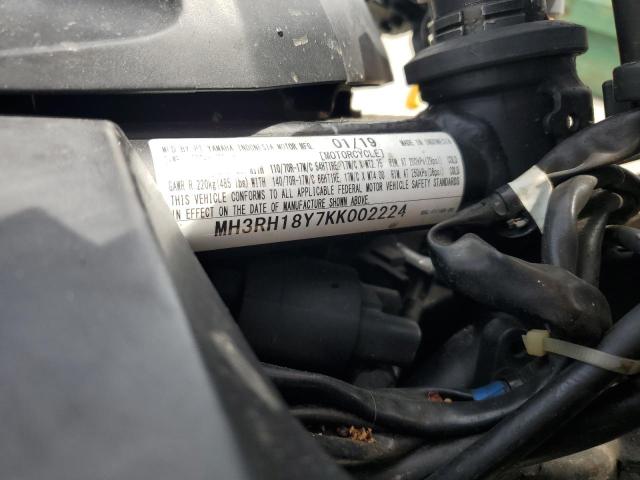 2019 YAMAHA YZFR3 A MH3RH18Y7KK002224