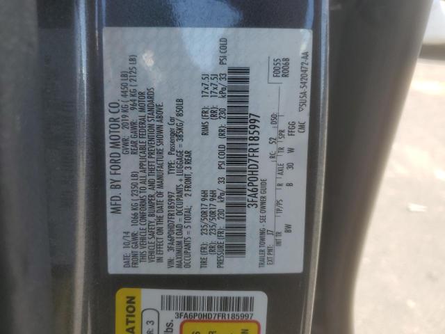 2015 FORD FUSION SE 3FA6P0HD7FR185997
