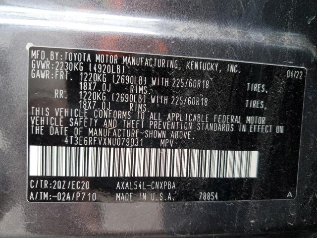 2022 TOYOTA RAV4 XSE - 4T3E6RFVXNU079031