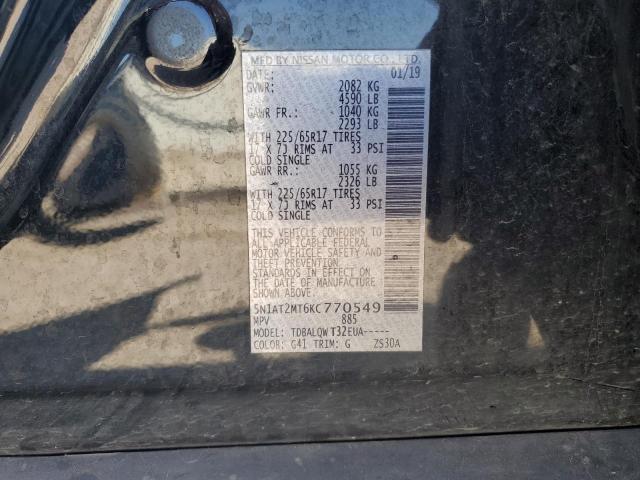 2019 NISSAN ROGUE 5N1AT2MT6KC770549