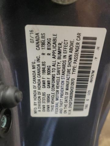 2016 HONDA CIVIC LX 2HGFC4B09GH310970
