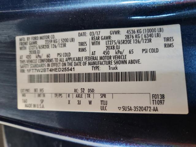 2017 FORD F250 SUPER 1FT7W2BT4HED25541