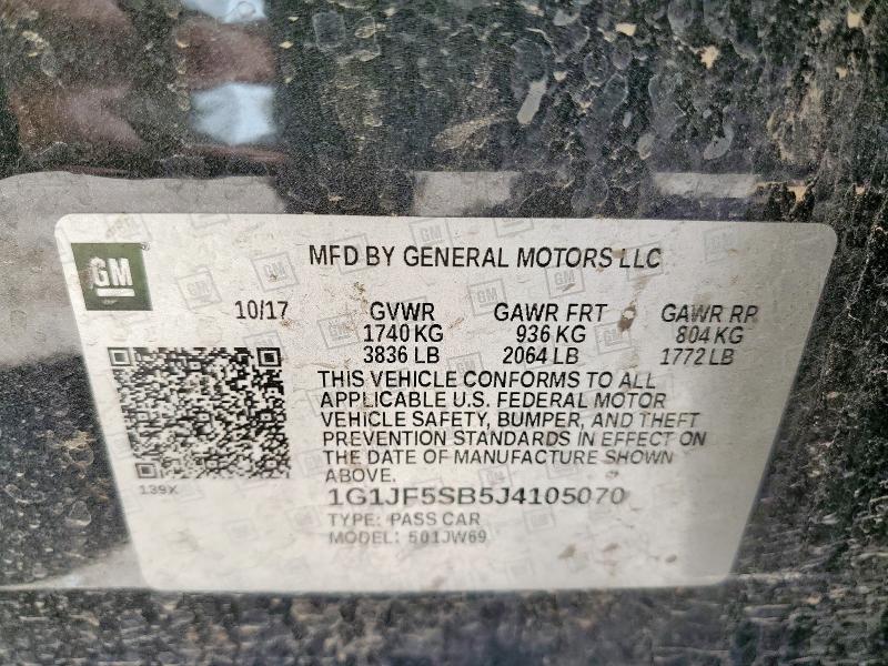 2018 CHEVROLET SONIC PREM 1G1JF5SB5J4105070