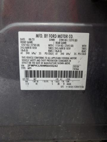 2021 FORD EDGE SEL 2FMPK3J99MBA50242
