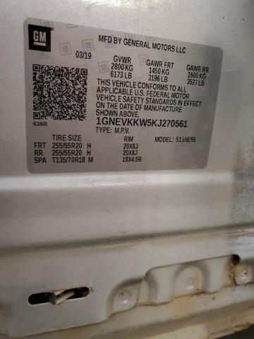 2019 CHEVROLET TRAVERSE P 1GNEVKKW5KJ270561