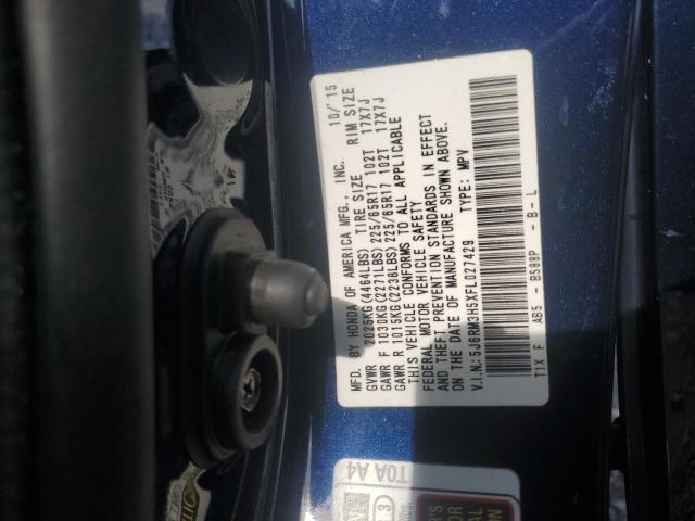 2015 HONDA CR-V EX 5J6RM3H5XFL027429