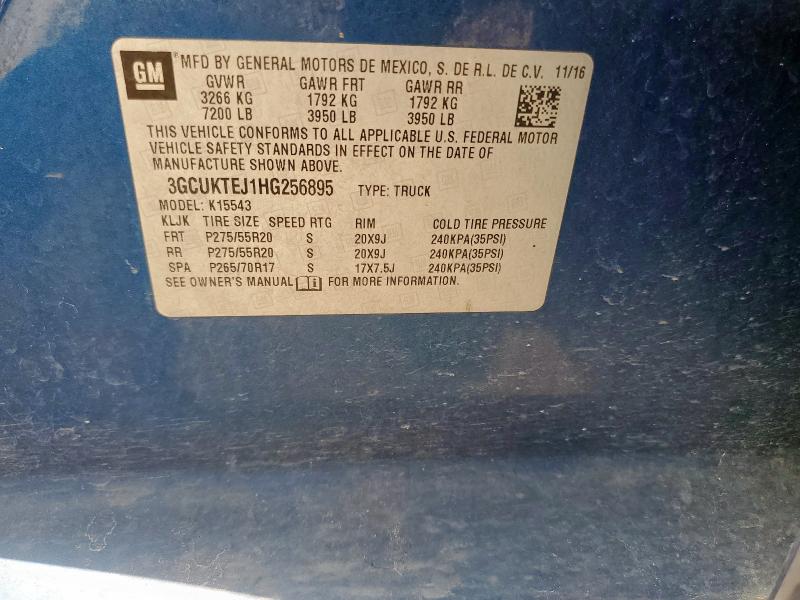 2017 CHEVROLET SILVERADO K1500 HIGH COUNTRY 3GCUKTEJ1HG256895