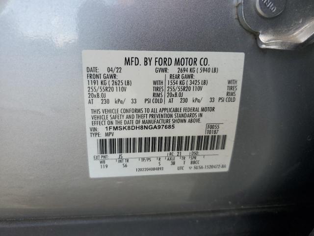 2022 FORD EXPLORER X 1FMSK8DH8NGA97685