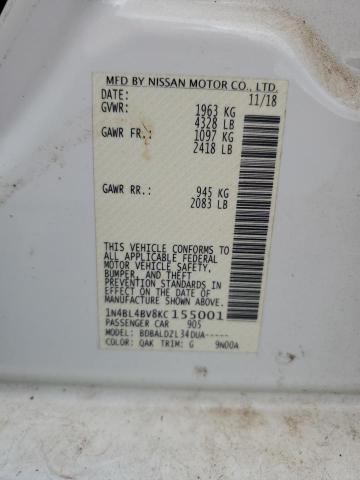 2019 NISSAN ALTIMA S 1N4BL4BV8KC155001