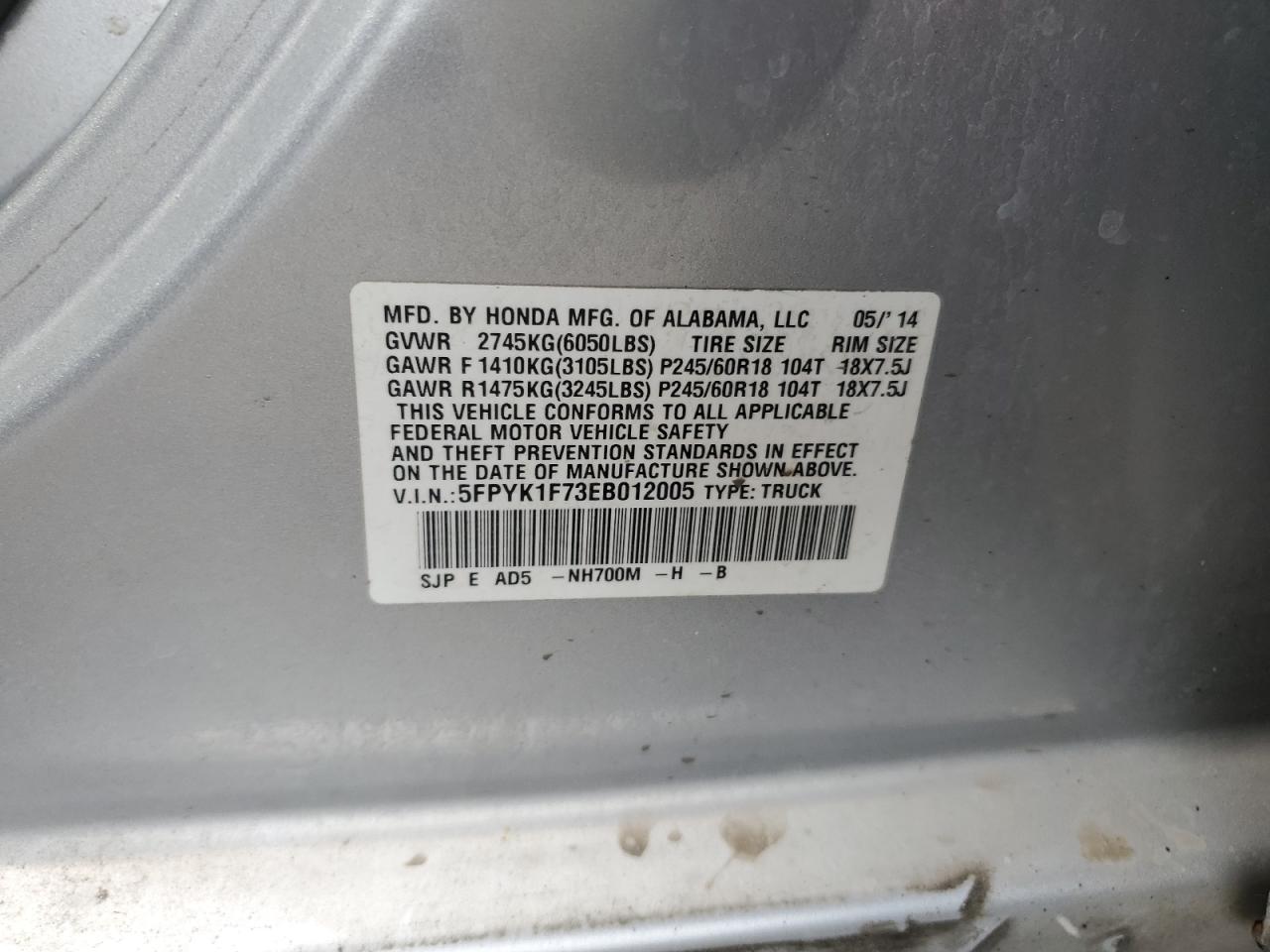 HONDA RIDGELINE SPORT