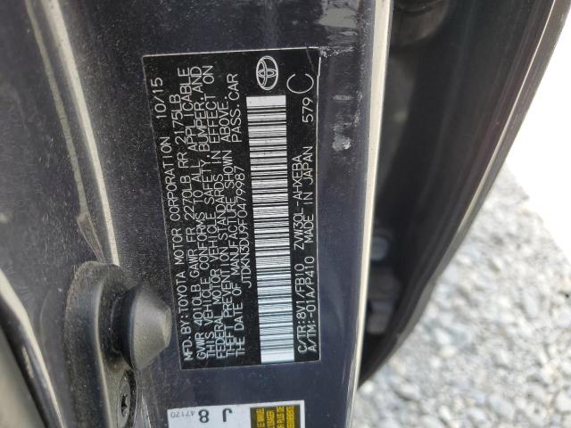 2015 TOYOTA PRIUS JTDKN3DU9F0479987