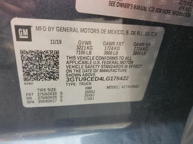 2020 GMC SIERRA K15 3GTU9CED4LG175422