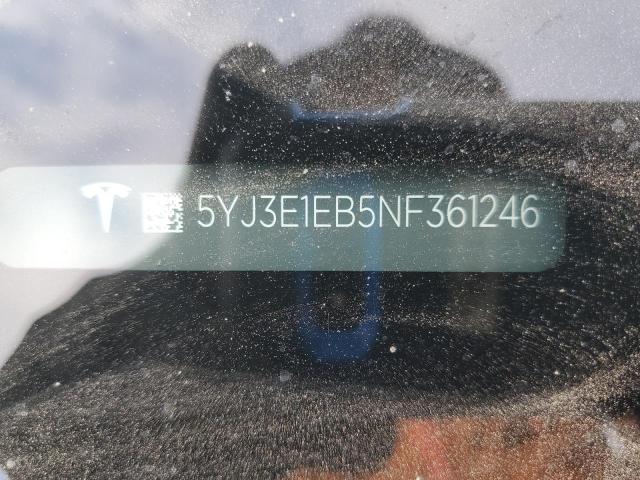 2022 TESLA MODEL 3 5YJ3E1EB5NF361246