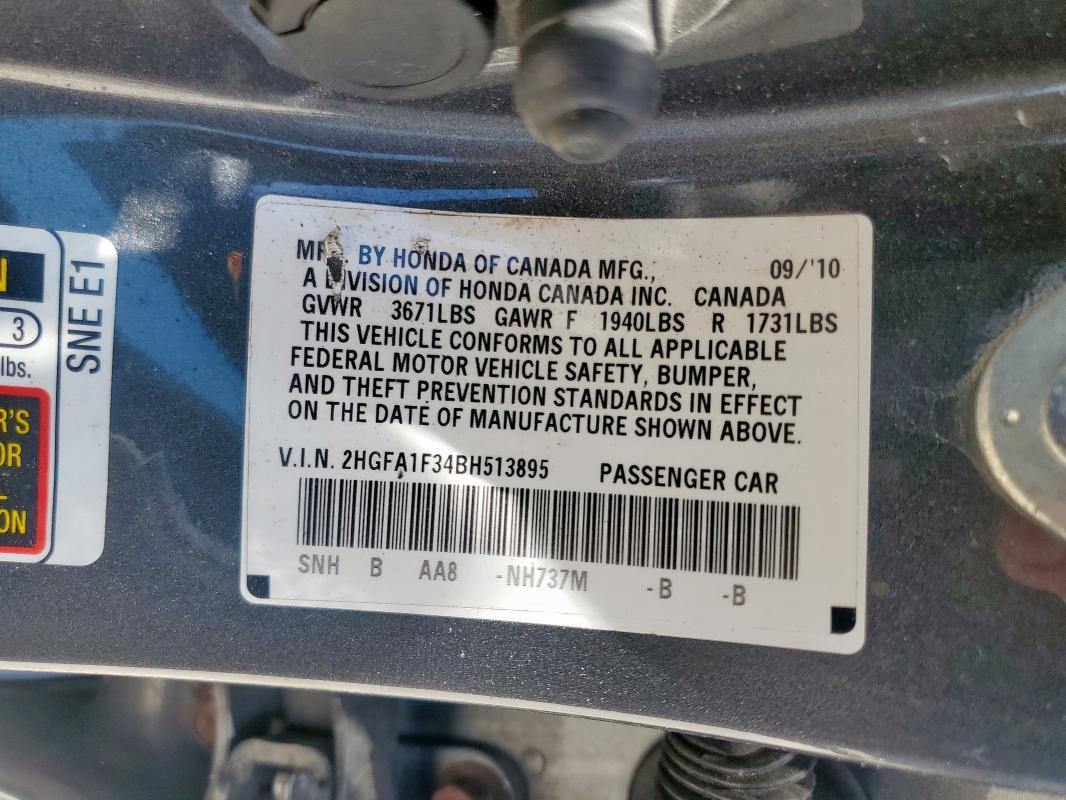 2011 HONDA CIVIC VP - 2HGFA1F34BH513895