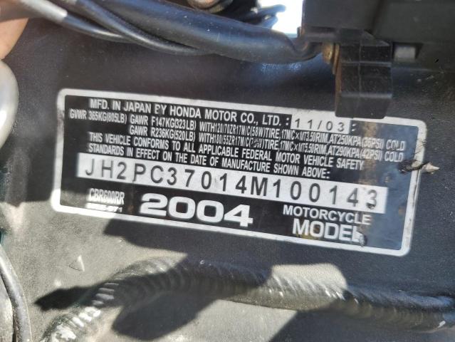 2004 HONDA CBR600 RR JH2PC37014M100143