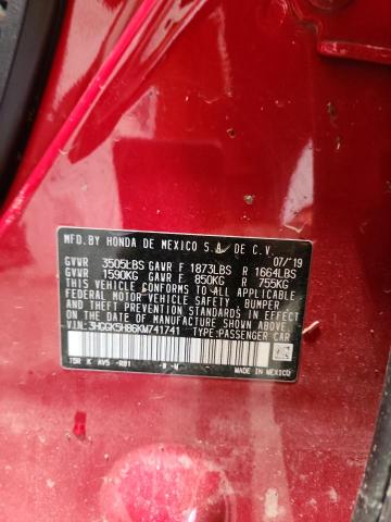 2019 HONDA FIT EX 3HGGK5H86KM741741