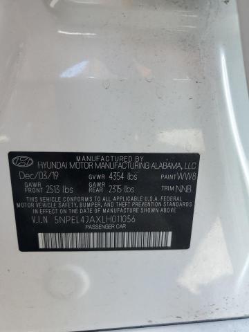 2020 HYUNDAI SONATA SEL 5NPEL4JAXLH011056