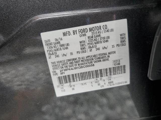 2016 FORD EDGE SEL 2FMPK4J98GBC00058