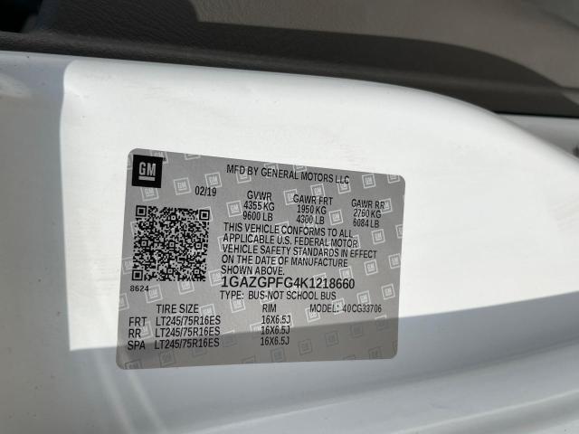2019 CHEVROLET EXPRESS G3 1GAZGPFG4K1218660