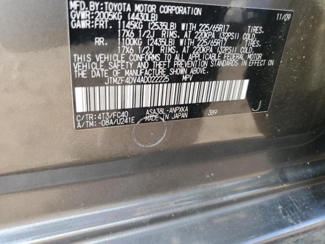 2010 TOYOTA RAV4 - JTMZF4DV4AD022225