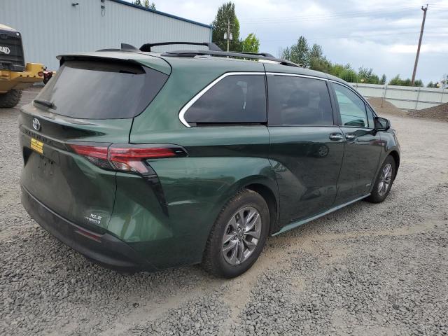 TOYOTA SIENNA XLE 2021 green  hybrid engine 5TDJRKEC9MS011753 photo #4
