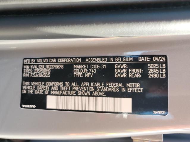 2024 VOLVO XC40 PLUS YV4L12UL1R2379678