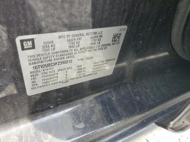 2015 GMC SIERRA K1500 SLE 1GTV2UEC9FZ390210