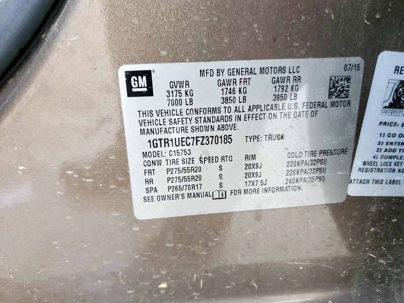 2015 GMC SIERRA C15 1GTR1UEC7FZ370185
