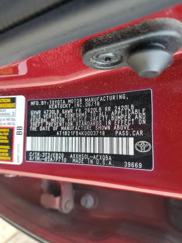 2019 TOYOTA AVALON XLE 4T1B21FB4KU003718