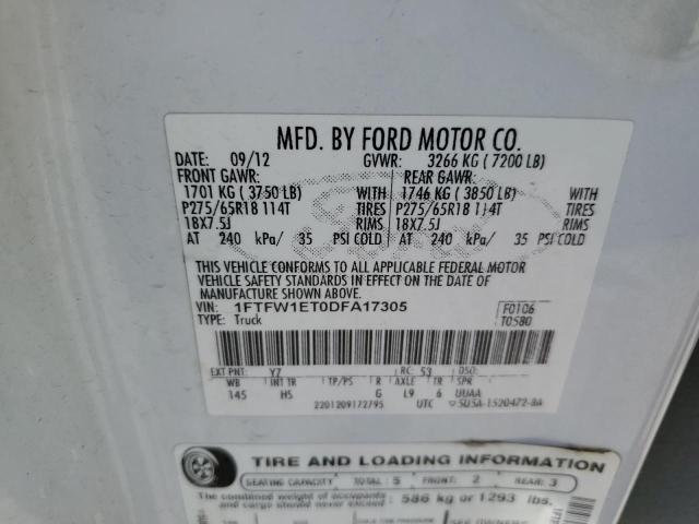 2013 FORD F150 SUPER - 1FTFW1ET0DFA17305